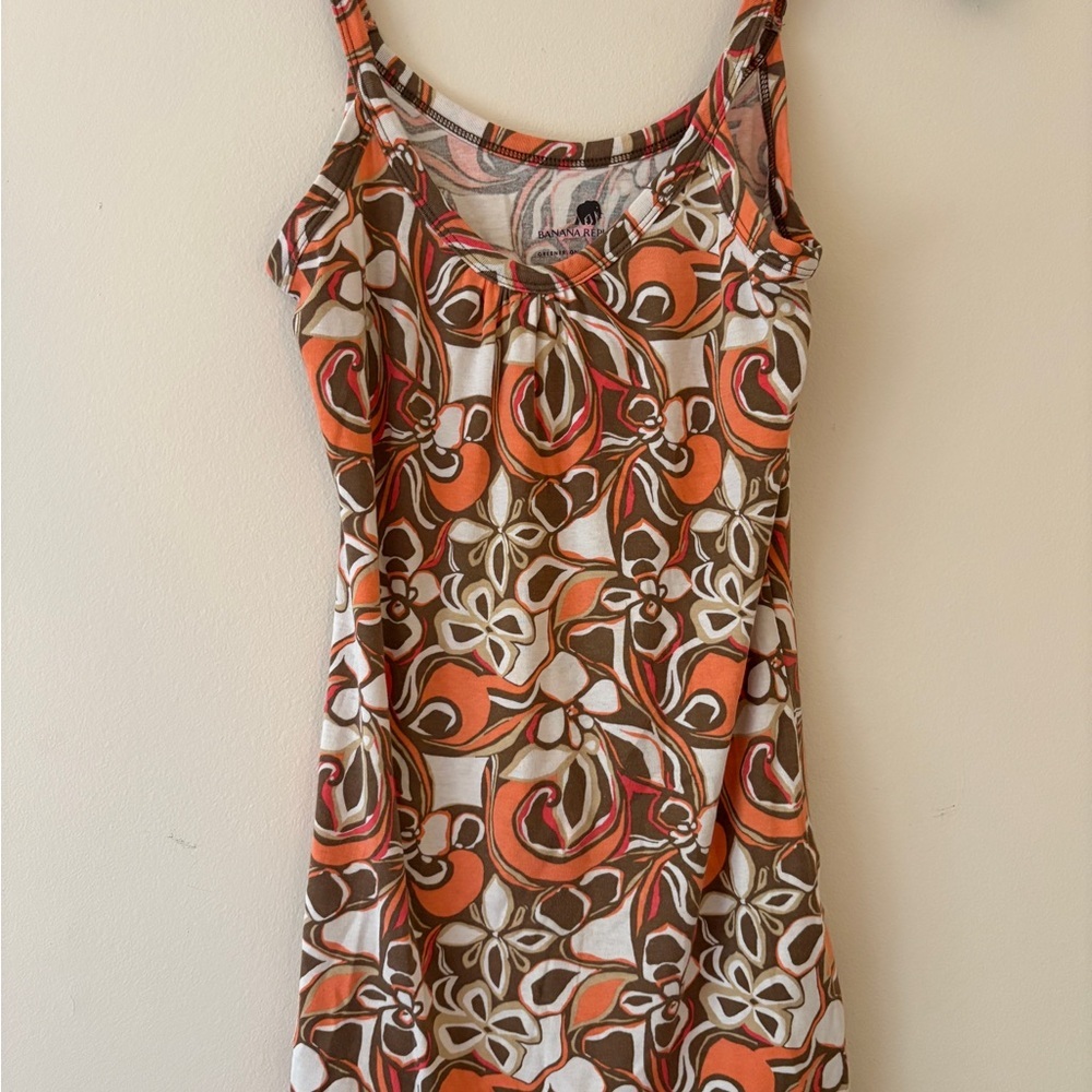 Banana Republic Retro Print Camisole Tank Top Organic Cotton Size S